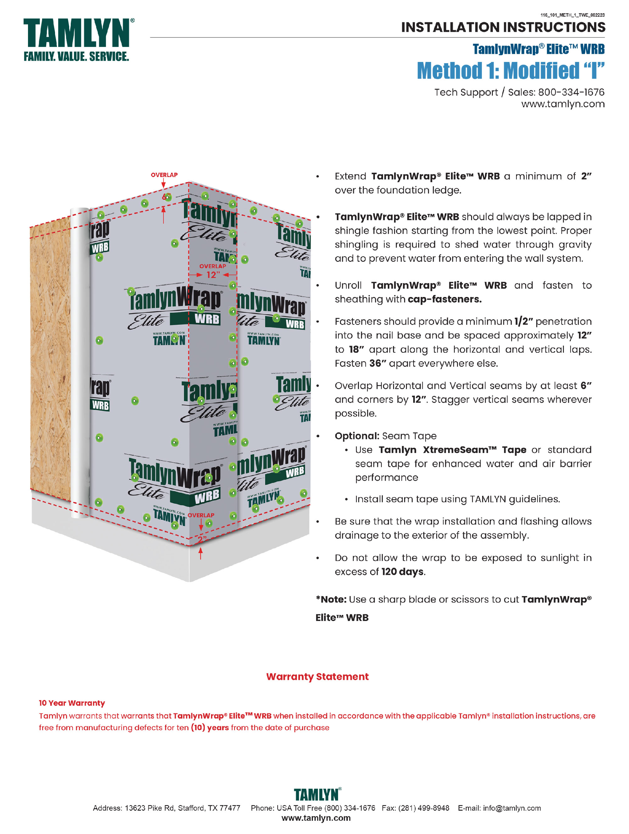 Downloads - TamlynWrap EliteTM WRB Installation Details Method 1 Modified I 